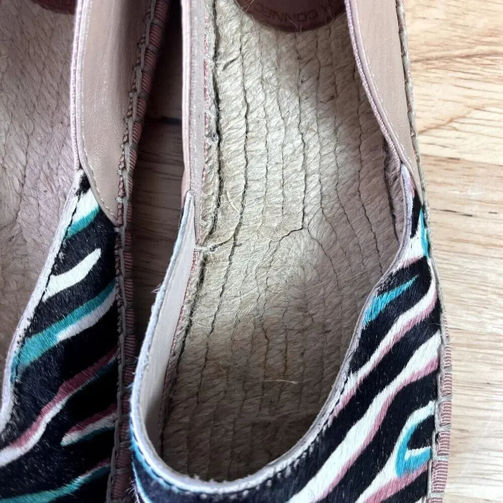 FRENCH CONNECTION Umara Zebra Print Calf Hair Closed Toe Espadrille Flat Women's